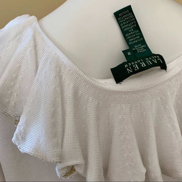 Ralph Lauren White & Gold Blouse - Picture 5 of 5